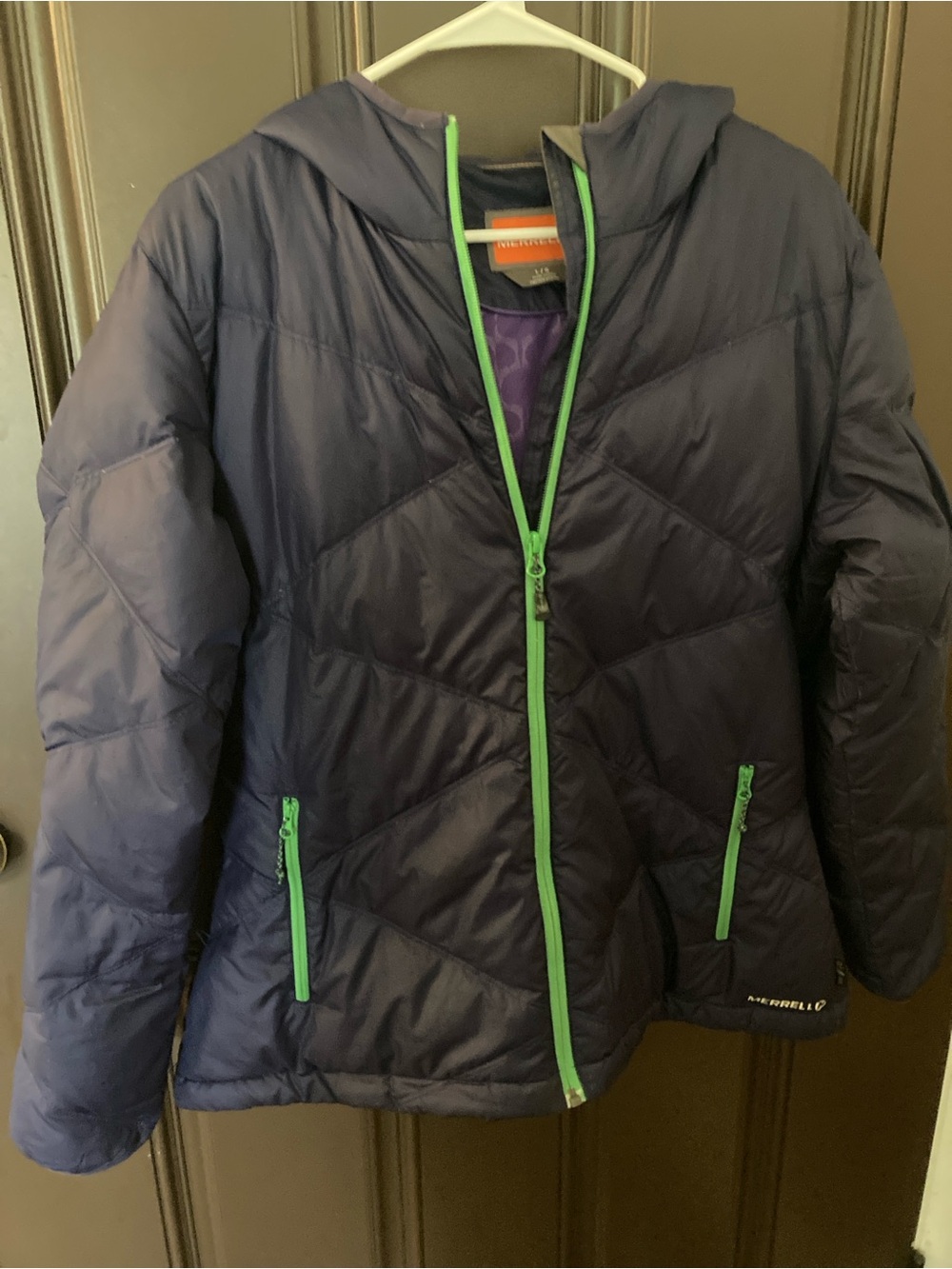 Merrill down coat with hood size medium